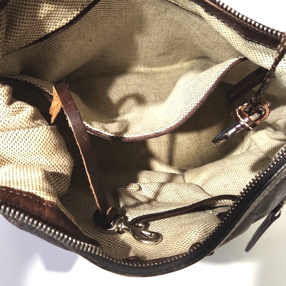 VTG Dooney & Bourke Leather Croc Embossed Espresso Brown Shoulder Bag J7574008 - Picture 6 of 16